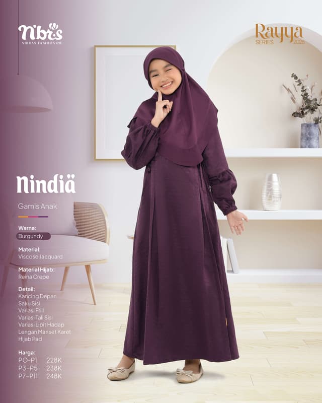 NIBRAS NINDIA GAMIS ANAK